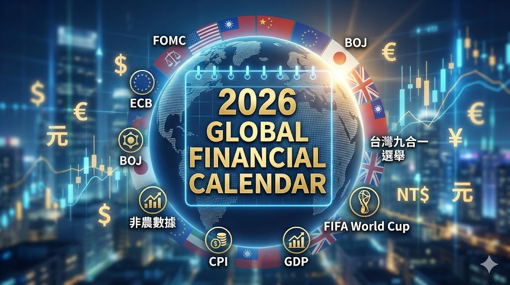 2026年全球財經行事曆：FOMC、央行會議、非農數據與各國休市日總整理