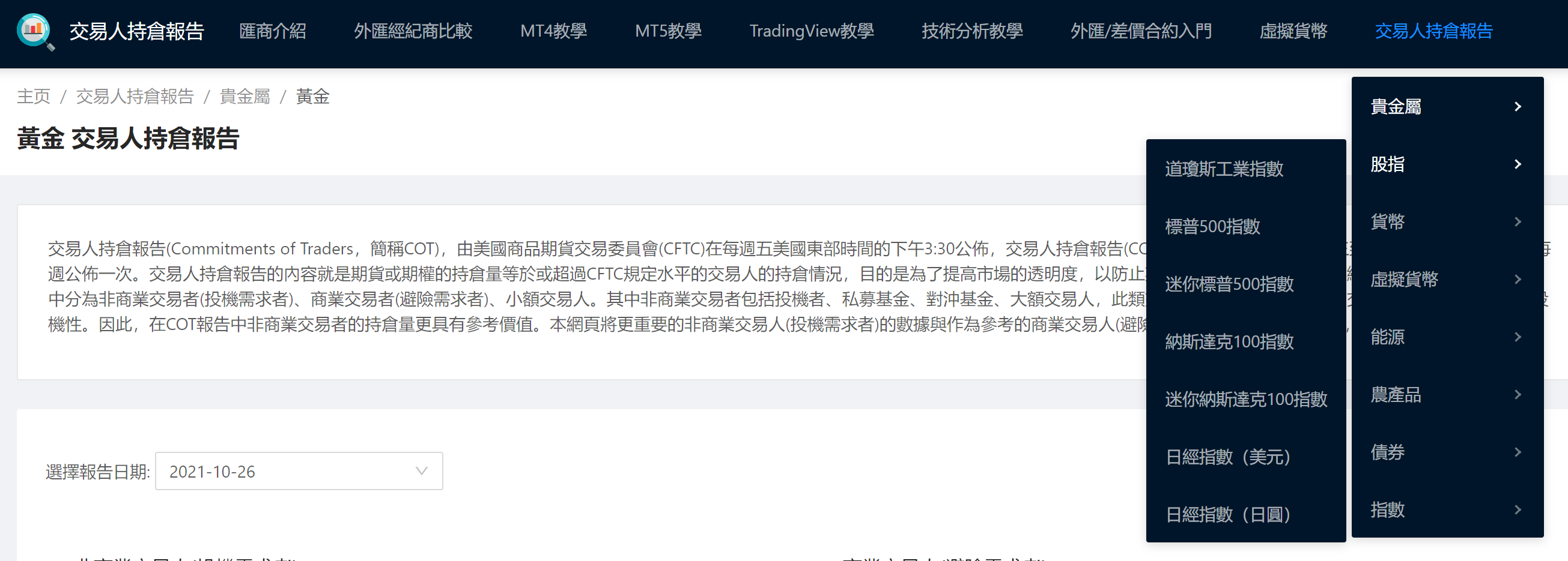 交易人持倉報告