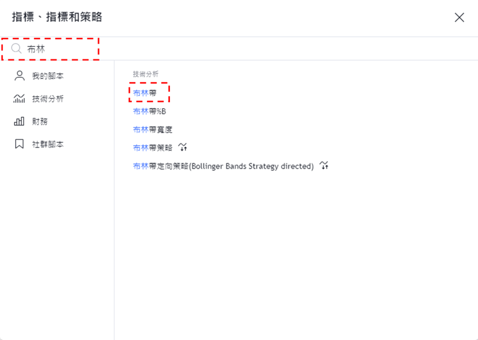 添加布林通道指標步驟-03