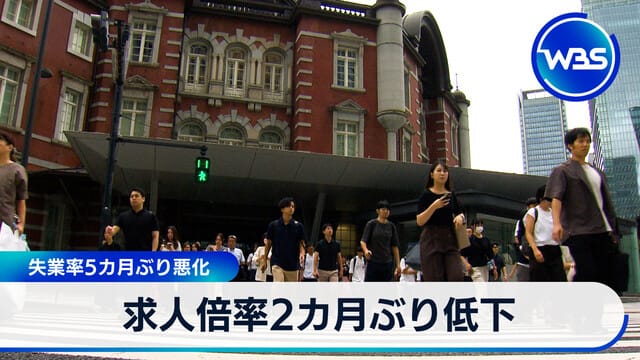 求人倍率2カ月ぶり低下　失業率5カ月ぶり悪化

求職倍率兩個月來首次下降　失業率五個月來首次惡化