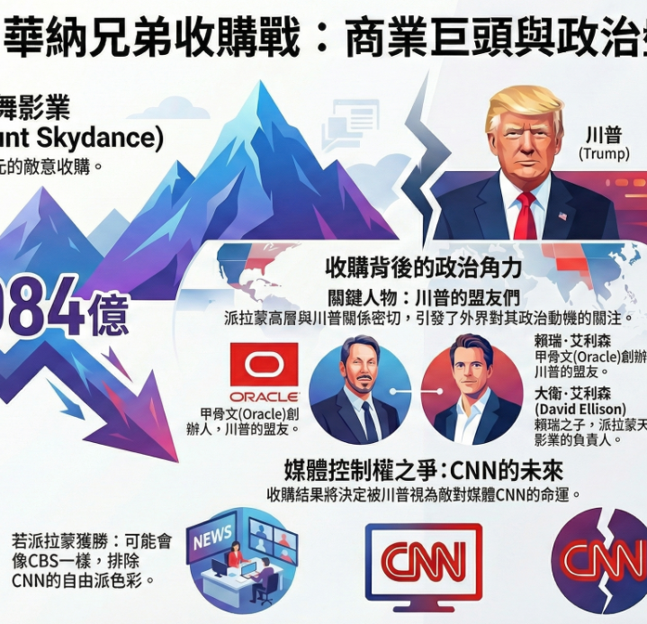 這篇關於派拉蒙、Netflix 與華納兄弟探索之間併購大戰