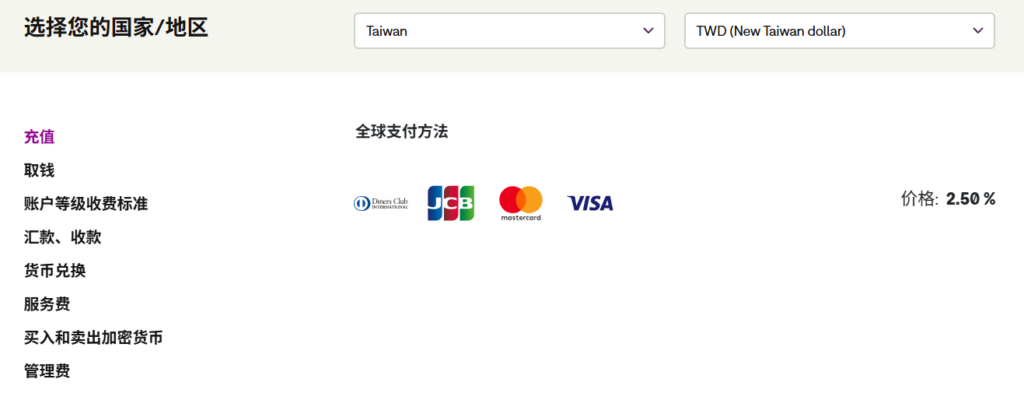 Skrill 存款手續費