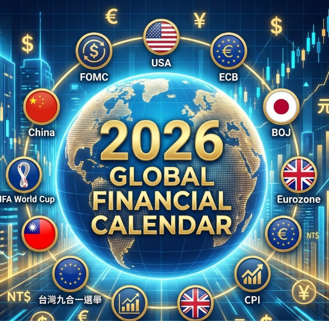 2026年完整全球財經行事曆。